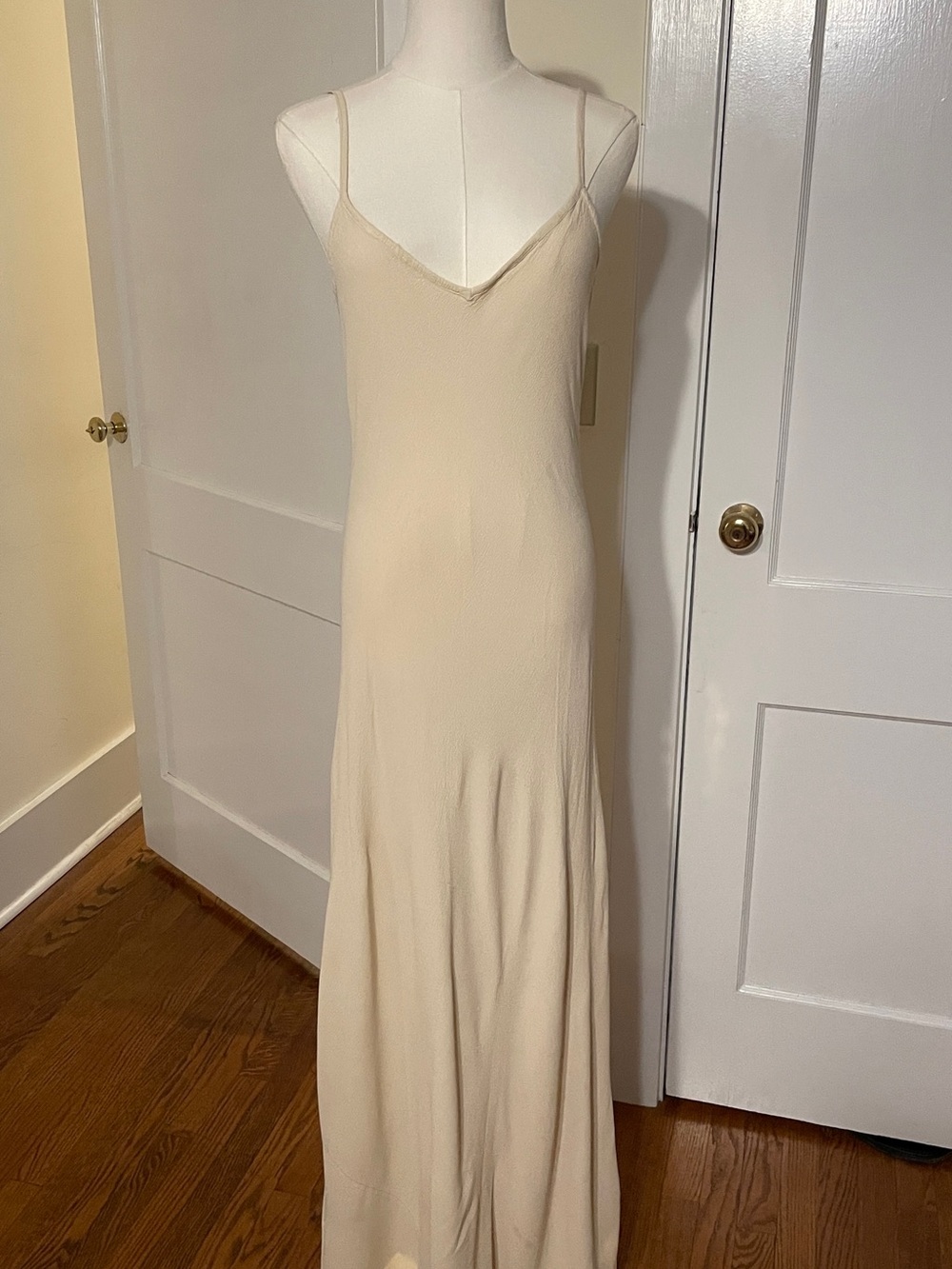 GHOST London Ivory Bias-Cut Slip Gown – 90s Minimalist Goddess Dress